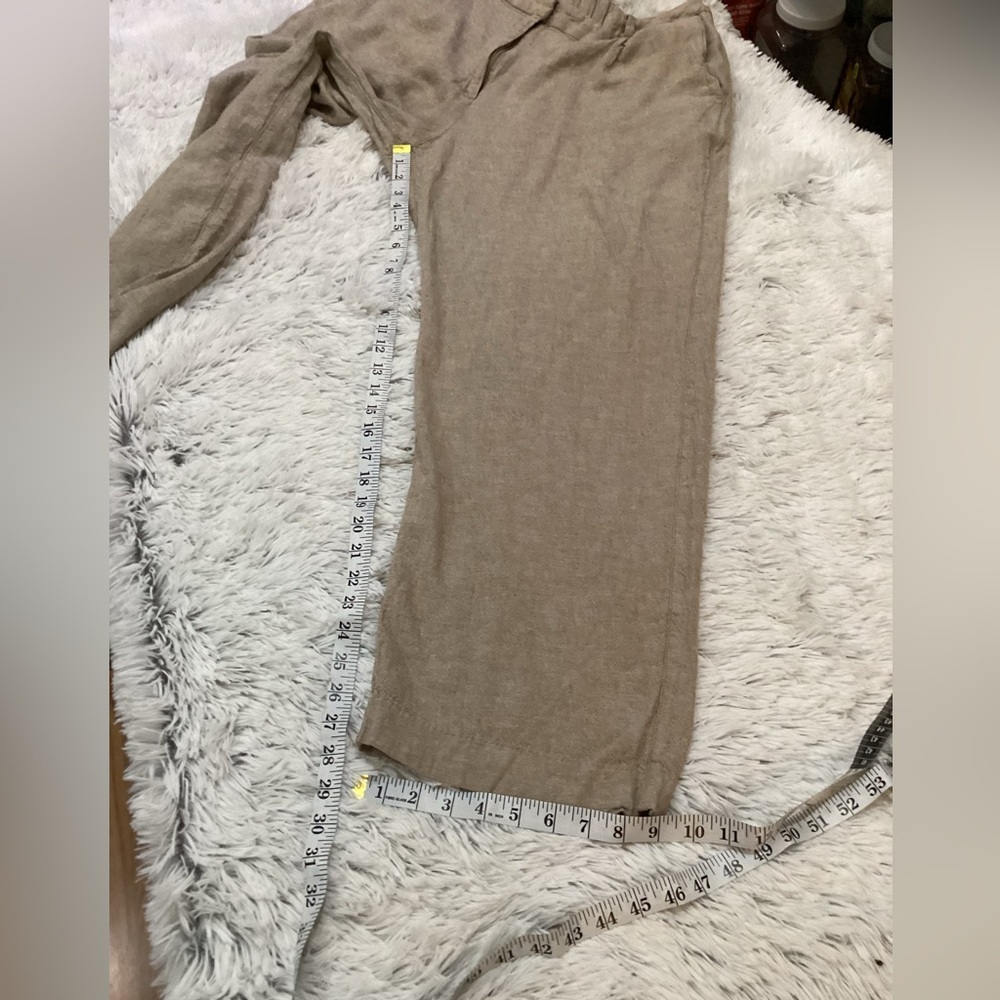 Old Navy linen blend Taylor wide leg trouser light tan Woman’s size XL - Picture 9 of 15